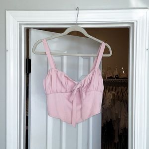 Pink Corset cropped top with bow